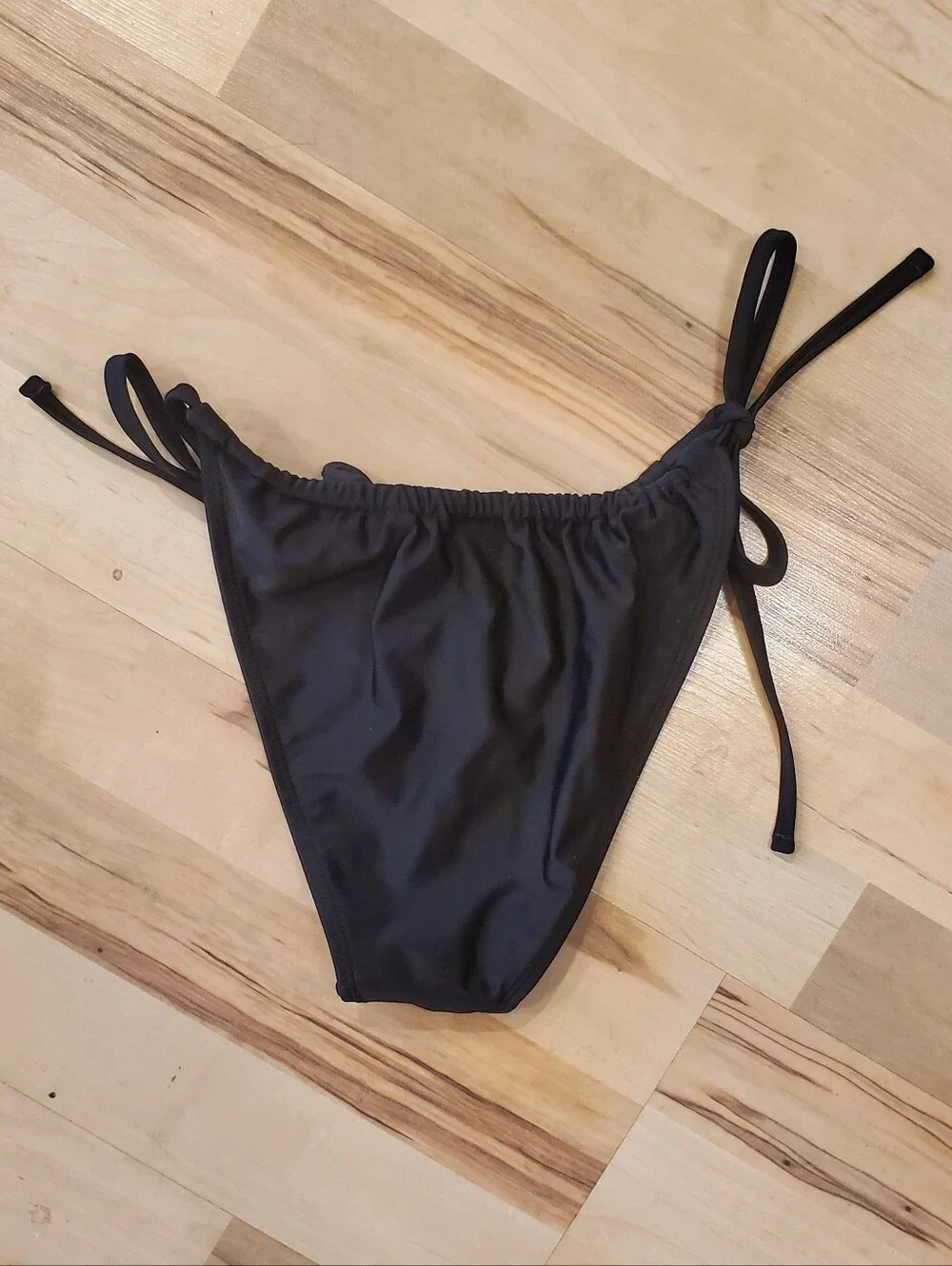 Wild Fable Black Ruched Side-Tie Bikini Bottoms Size XS